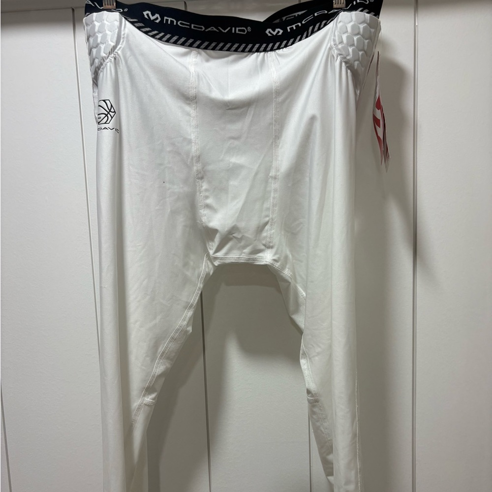 McDavid Padded Athletic Compression Pants White Mens 2XL NWT Hex Basketball